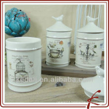 ceramic canister sets with lid with bird